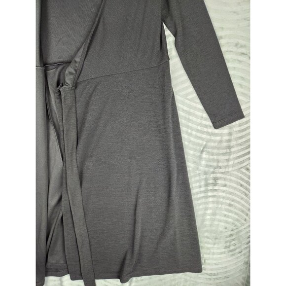 Banana Republic Wrap Dress Long Sleeve Knee Length Size S Petite Stretchy Black - Picture 4 of 14